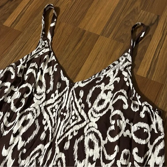 MSK Brown Printed Maxi Dress Lightweight Rayon - Picture 8 of 9